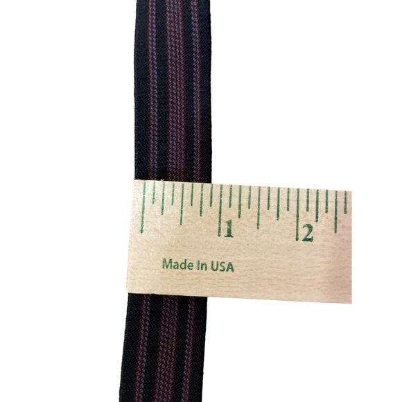 Vintage Pelican Suspenders Used Striped Black Burgundy Gray Clip On BBB - Picture 8 of 10